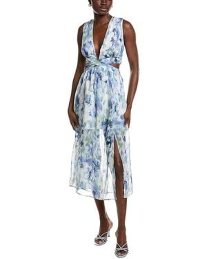 IPPONELLI Cutout Waist Midi Dress - Blue