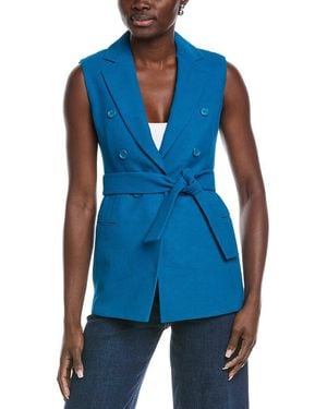 Akris Georgia Linen & Wool-Blend Waistcoat - Blue