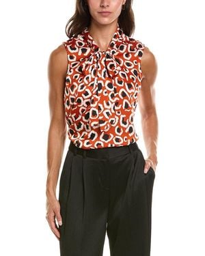 Tahari Petite Printed Top - Red