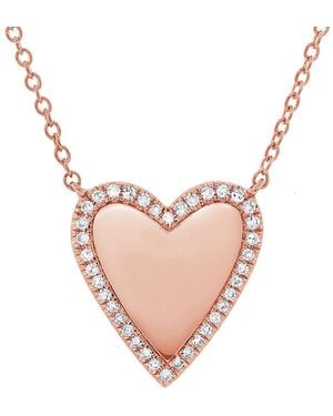 Sabrina Designs 14k Rose Gold 0.09 Ct. Tw. Diamond Heart Necklace - Pink