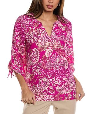 Jones New York V-Neck Elbow-Sleeve Blouse - Pink