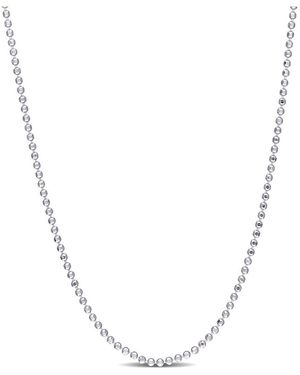 Italian Silver Ball Chain Necklace - Metallic