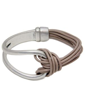 Saachi Leather Knotted Bracelet - White