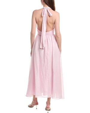 Bardot Marabella Halter Linen-Blend Maxi Dress in Red | Lyst UK