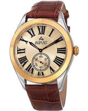 August Steiner Leather Watch - Metallic