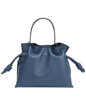 Tiffany & Fred Paris 33Cm Leather Flap Tote - Blue
