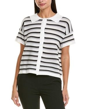 Madison Miles Perforated Top - White