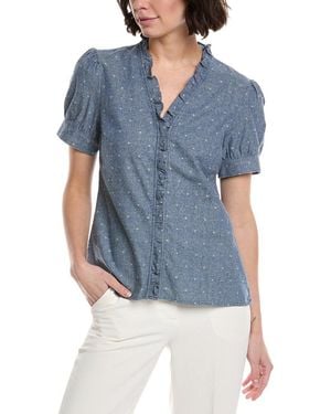 Cece Buttoned Top - Blue
