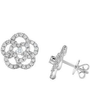 H.J. Namdar 18K 0.37 Ct. Tw. Diamond Floral Earring - Metallic