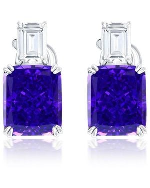 Suzy Levian CZ Jewelry Suzy Levian Gala Collection Cz Drop Earrings - Purple