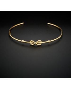 Italian Gold 14k Infinity Open Bangle - Black