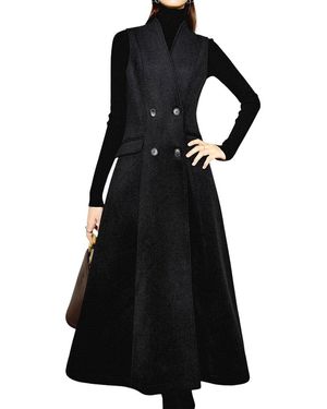 ONEBUYE Wool-Blend Coat - Black