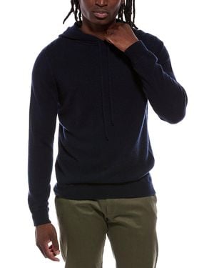 Autumn Cashmere Coverstitch 100% Cashmere Hoodie - Blue