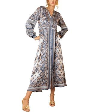 Hale Bob Isabela Silk-Blend Maxi Dress - Grey