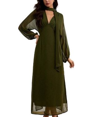 XIRELLI Solid Maxi Dress - Green