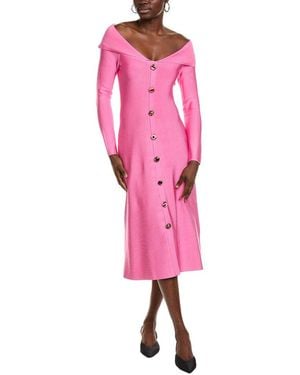 Lela Rose Off-The-Shoulder Midi Dress - Pink