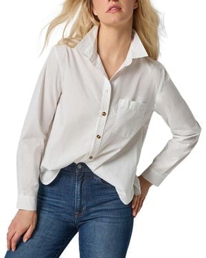 Lilla P Striped Button Down Shirt - Grey
