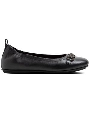 Fitflop Allegro Sparkle Leather Ballerina Flat - Black