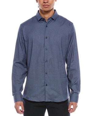Stone Rose Stretch Print Shirt - Blue