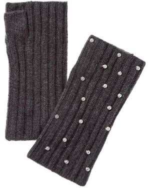 Sofiacashmere Sofiacashmere 2X2 Rib Fingerless Cashmere Glove - Black