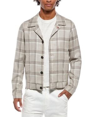 Isaia Portofino Wool, Silk & Linen-Blend Jacket - Grey