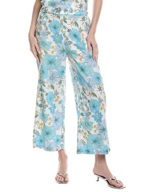 Philosophy Linen-Blend Ankle Crop Pant - Blue