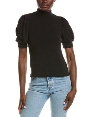 Michael Stars Mallory Gathered Sleeve Top - Black