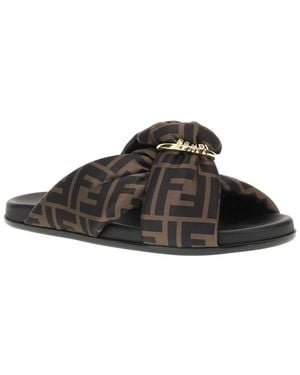 Fendi Silk Sandal - Brown
