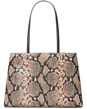 Tory Burch Britten Embossed Leather Tote - Pink