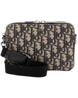 Dior Oblique Double Zip Pouch (Authentic Pre-Loved) - Black