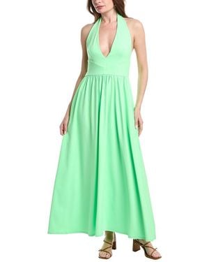 Susana Monaco Halter Gathered Maxi Dress - Green