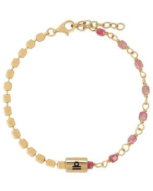 Karma and Luck Zodiac Plated Tourmaline Beaded Bracelet - Metallic