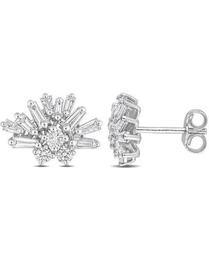 Diamond Select Cuts 14K 1.12 Ct. Tw. Diamond Starburst Earrings - White