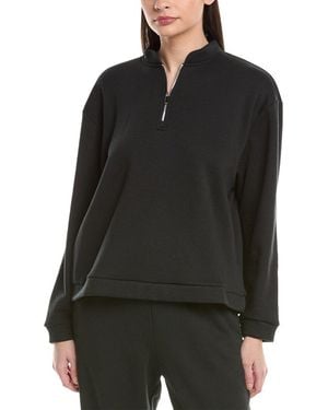 Natori Nova Cozy Brushed Knit Everywhere Zip-Up Top - Black