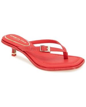 Kenneth Cole Gillie Lizardskin-Embossed Leather Pump - Red