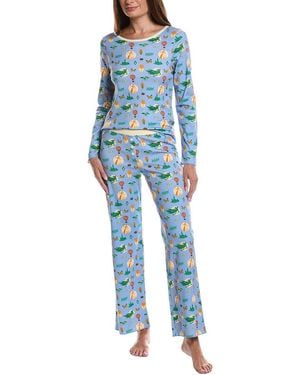 Cozyland by Morgan Lane 2Pc Fellow Ozians Long Pyjama Set - Blue