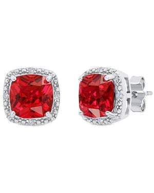 MaxColor 3.33 Ct. Tw. Lab-Grown Ruby Stud Earrings - Red