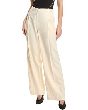 Helmut Lang Pleated Linen-Blend Pant - Natural