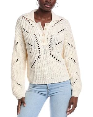 NAADAM Chunky Pointelle Henley Jumper - White