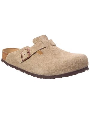 Birkenstock Boston Soft Footbed Suede Leather Clog - White
