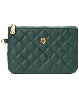 Tiffany & Fred Paris Quilted Leather Pouch - Green