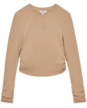 Reiss Edith Crop Seamless Top - Natural