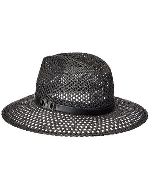 Max Mara Marocco Leather-Trim Cap in Natural | Lyst