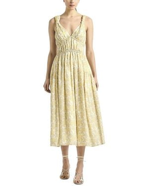 10 Crosby Derek Lam Sorrel Printed Voile Midi Dress - Yellow