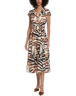 Badgley Mischka Fit & Flare Midi Dress - Natural