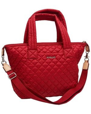 MZ Wallace Medium Sutton Deluxe Nylon & Leather Shoulder Bag - Red