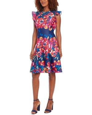 London Times A-Line Dress - Red