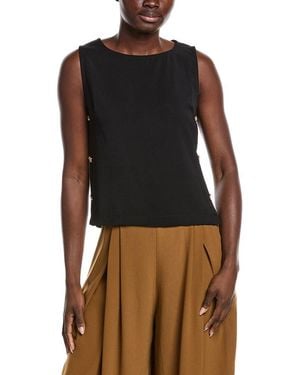 Gracia Side Button Design Top - Brown