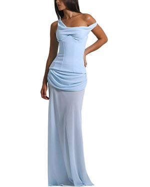 Adele Berto Solid Maxi Dress - Blue