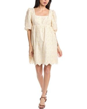 Stellah Aubrey Square Neck 3D Lace Dress - Natural